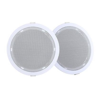 2 x 6" In Ceiling Speakers Home 80W Speaker Theatre Stereo Outdoor Multi Room - Factory Express