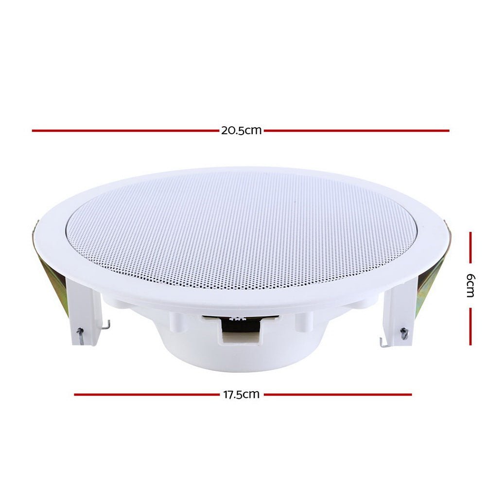 2 x 6" In Ceiling Speakers Home 80W Speaker Theatre Stereo Outdoor Multi Room - Factory Express