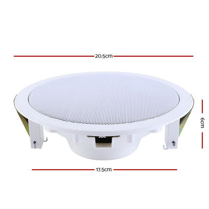 2 x 6" In Ceiling Speakers Home 80W Speaker Theatre Stereo Outdoor Multi Room - Factory Express