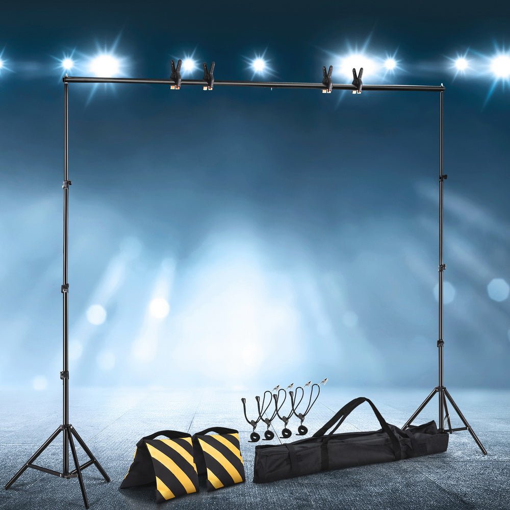 2.5X3M Photography Backdrop Stand Kit Studio Screen Photo Background Support Bag - Factory Express