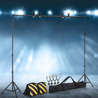 2.5X3M Photography Backdrop Stand Kit Studio Screen Photo Background Support Bag - Factory Express