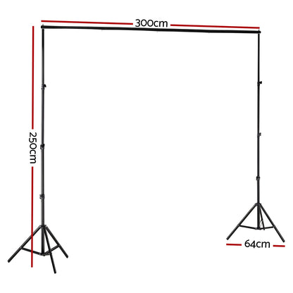 2.5X3M Photography Backdrop Stand Kit Studio Screen Photo Background Support Bag - Factory Express