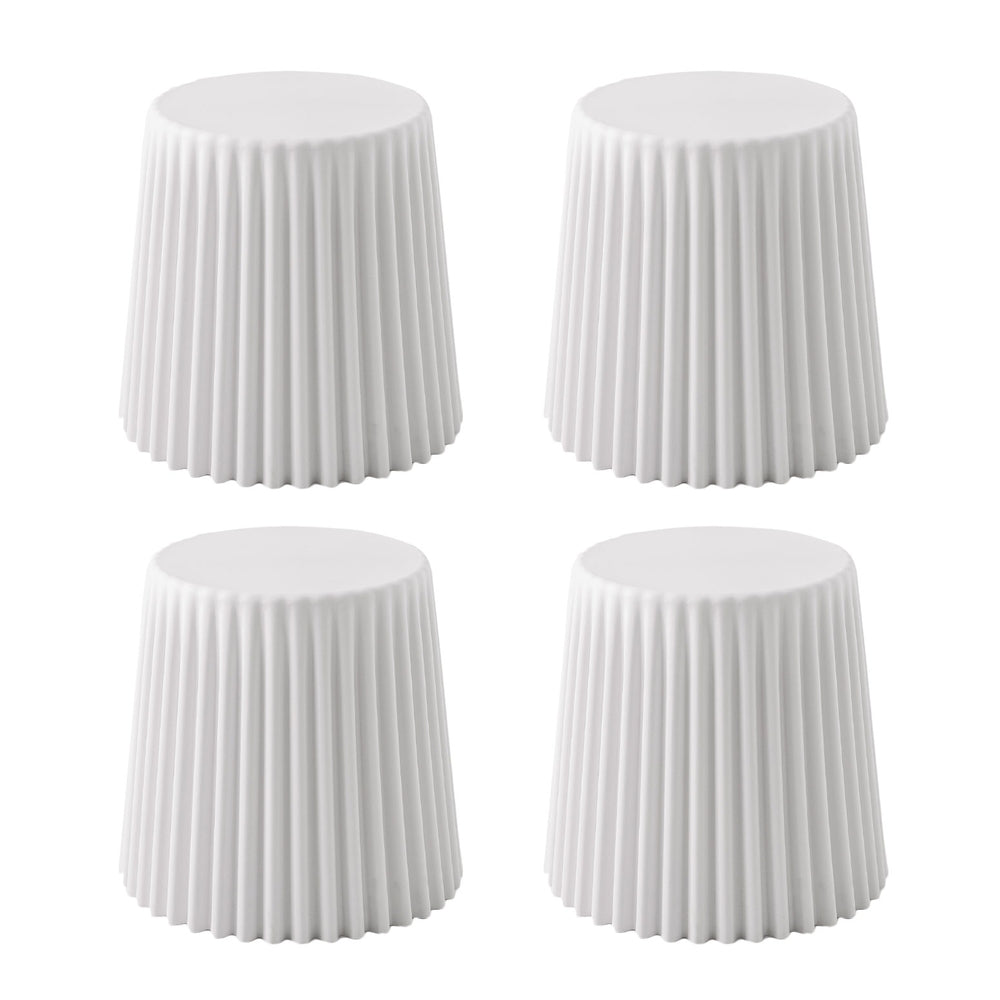 Artiss Set of 4 Cupcake Bar Stools Stackable Foot Stool White