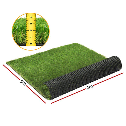 Primeturf Artificial Grass 30mm 2mx5m Synthetic Fake Lawn Turf Plastic Plant 4-coloured