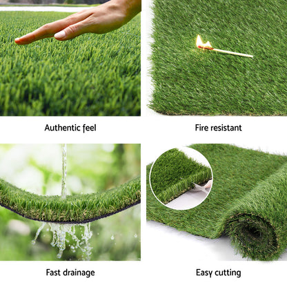 Primeturf Artificial Grass 30mm 2mx5m 30SQM Synthetic Fake Lawn Turf Plastic Plant 4-coloured