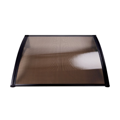 Instahut Window Door Awning 1mx4m Brown Hollow Sheet Plastic Frame