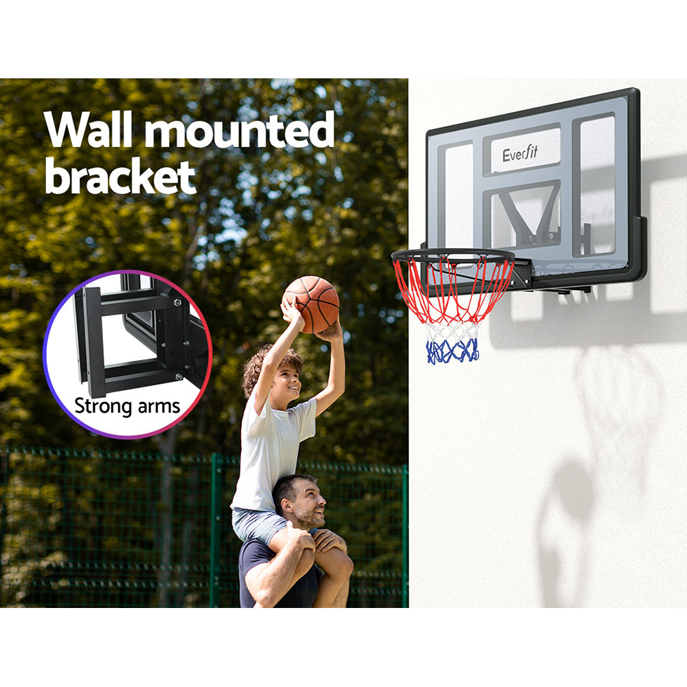 Everfit 45" Basketball Hoop Backboard Wall Mounted Ring Net Sports Pro System