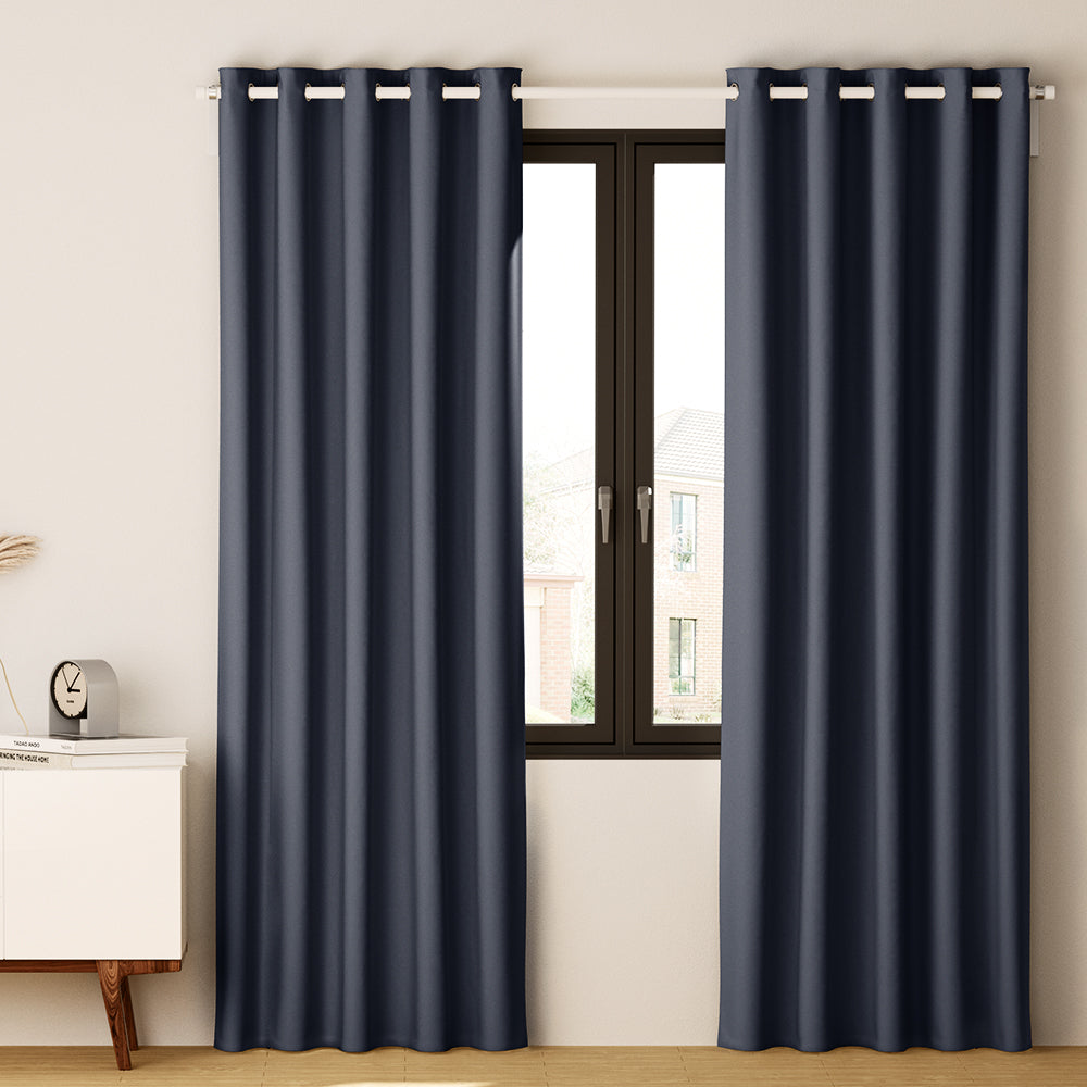 Artiss 2X Blockout Curtains Eyelet 240x230cm Charcoal