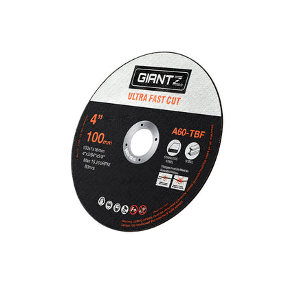 Giantz 100-Piece Cutting Discs 4" 100mm,Giantz 100pcs 4" Cutting Discs 100mm Angle Grinder Thin Cut Off Wheel for Metal