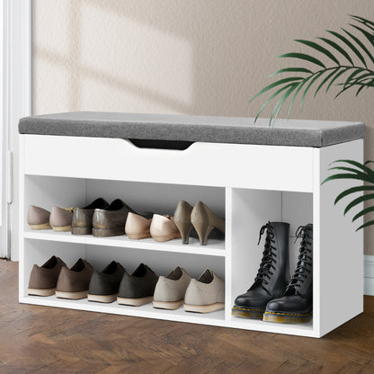 Artiss Shoe Rack Bench Shoe Cabinet White Allen