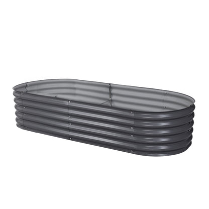 Green Fingers Garden Bed 160X80X42cm Oval Planter Box Raised Container Galvanised