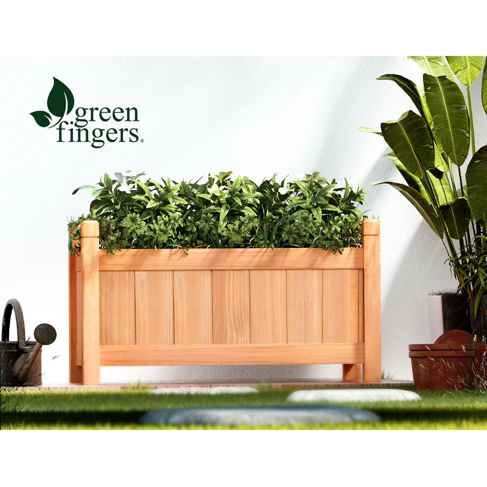 Green Fingers Garden Bed 60x30x33cm Wooden Planter Box Raised Container Growing