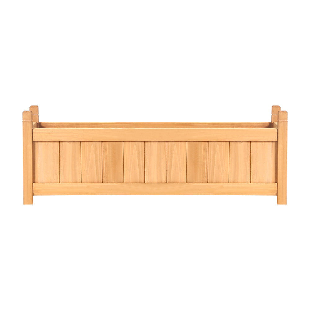 Green Fingers Garden Bed 90x30x33cm Wooden Planter Box Raised Container Growing