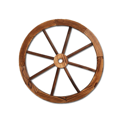 Gardeon Garden Decor Outdoor Ornament Wooden Wagon Wheel