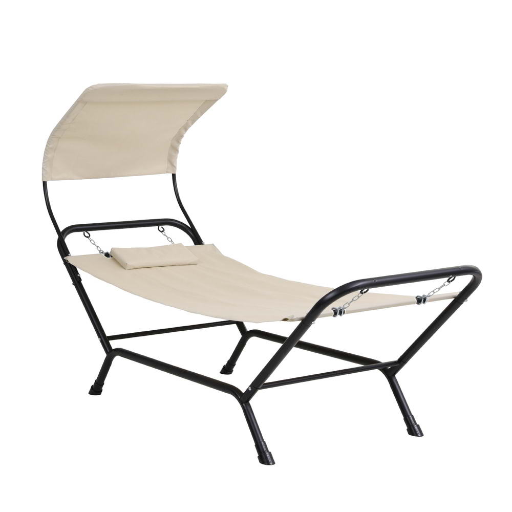 Gardeon Hammock Bed w/ Stand Sun Lounge Chair Beige