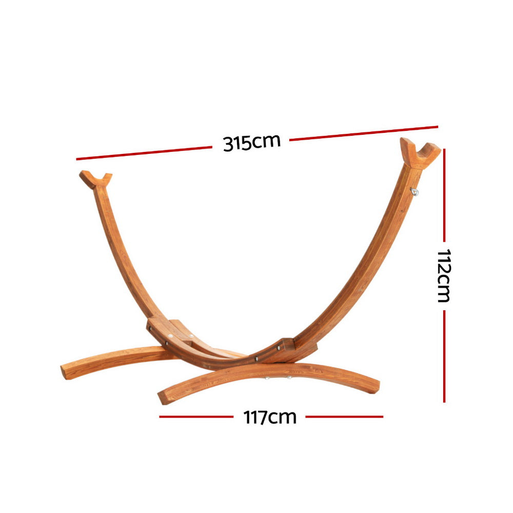 Gardeon Hammock Bed Stand Larch Wood 315cm Length