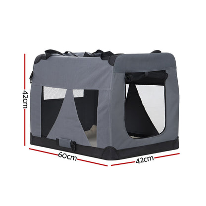 i.Pet Pet Carrier Soft Crate Dog Cat Travel 60x42CM Portable Foldable Car M