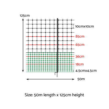 i.Pet Chicken Fence Electric 50Mx125CM Poultry Netting