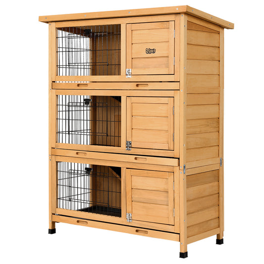 i.Pet Rabbit Hutch 91.5cm x 46cm x 116.5cm Chicken Coop Large House Cage Run Wooden Bunny Outdoor