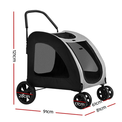 i.Pet Pet Stroller Dog Pram Large Carrier Cat Travel Foldable Strollers 4 Wheels Trolley