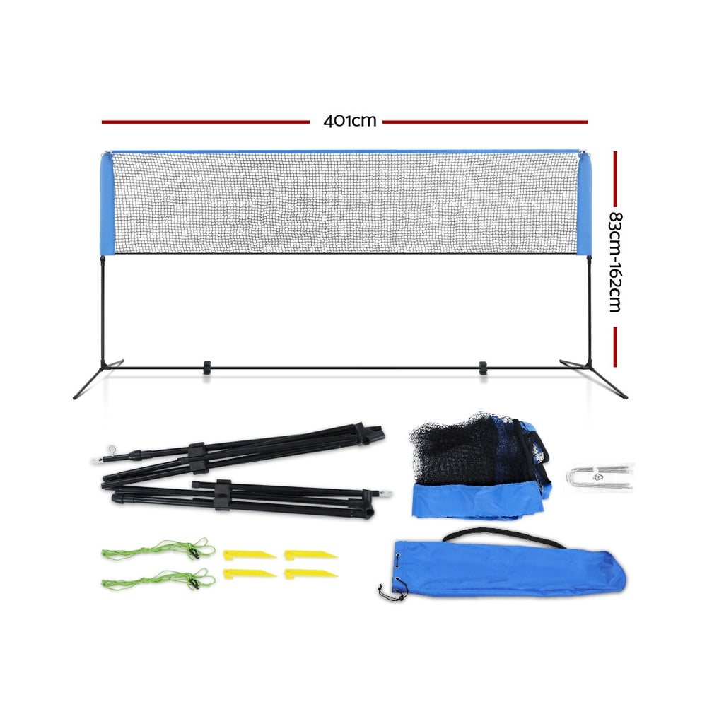 Everfit 4m Badminton Tennis Net Portable Volleyball Kit Adjustable Height