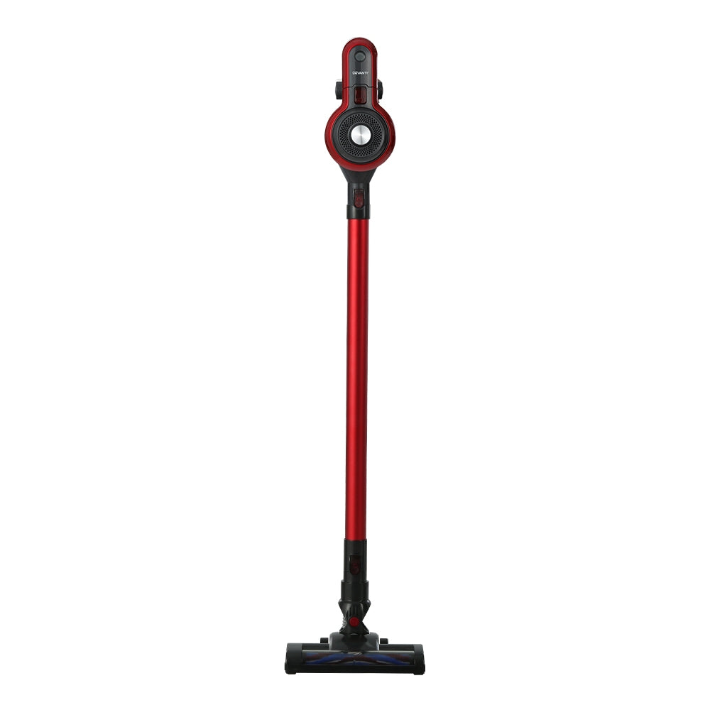 Devanti Stick Vacuum Cleaner Brushless Cordless 250W Red